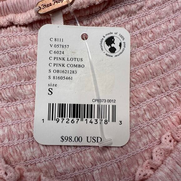 Free People Pink Lotus Cropped Ruffle Top NWT - Picture 5 of 8
